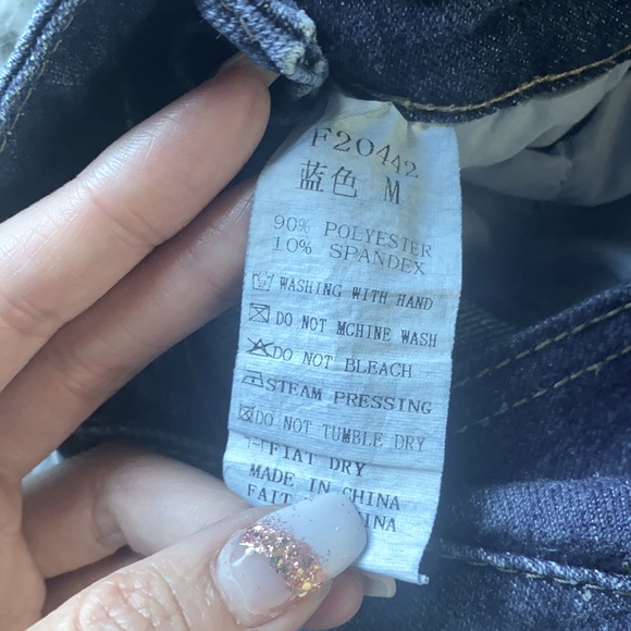 Distressed jean overalls - Picture 5 of 6